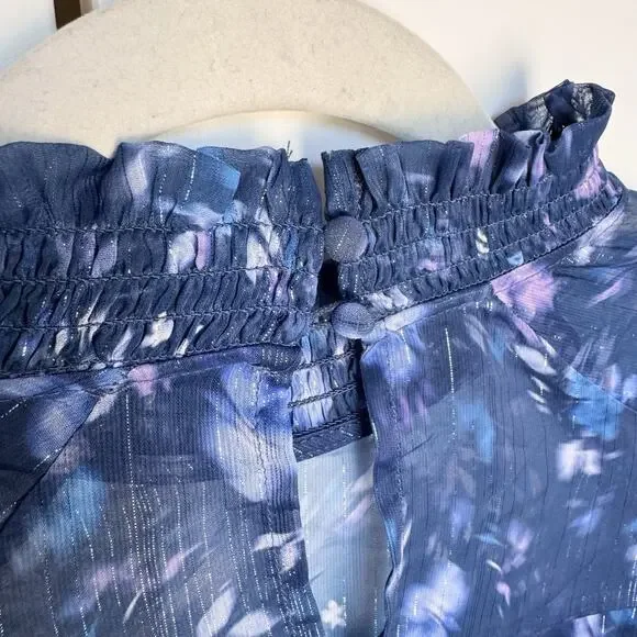 French Connection Anifrida Arica Pleat-Sleeve Top Women’s XS Blouse, Long Sleeve - Picture 8 of 9